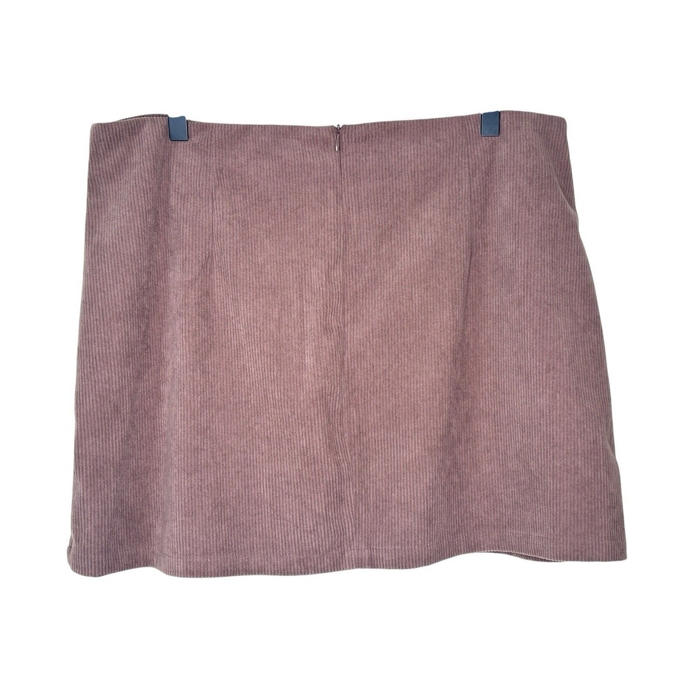 NEW HALARA High Waisted Cocoa Brown  A Line Mini Corduroy Skirt Skort XL X-LARGE - Picture 6 of 9
